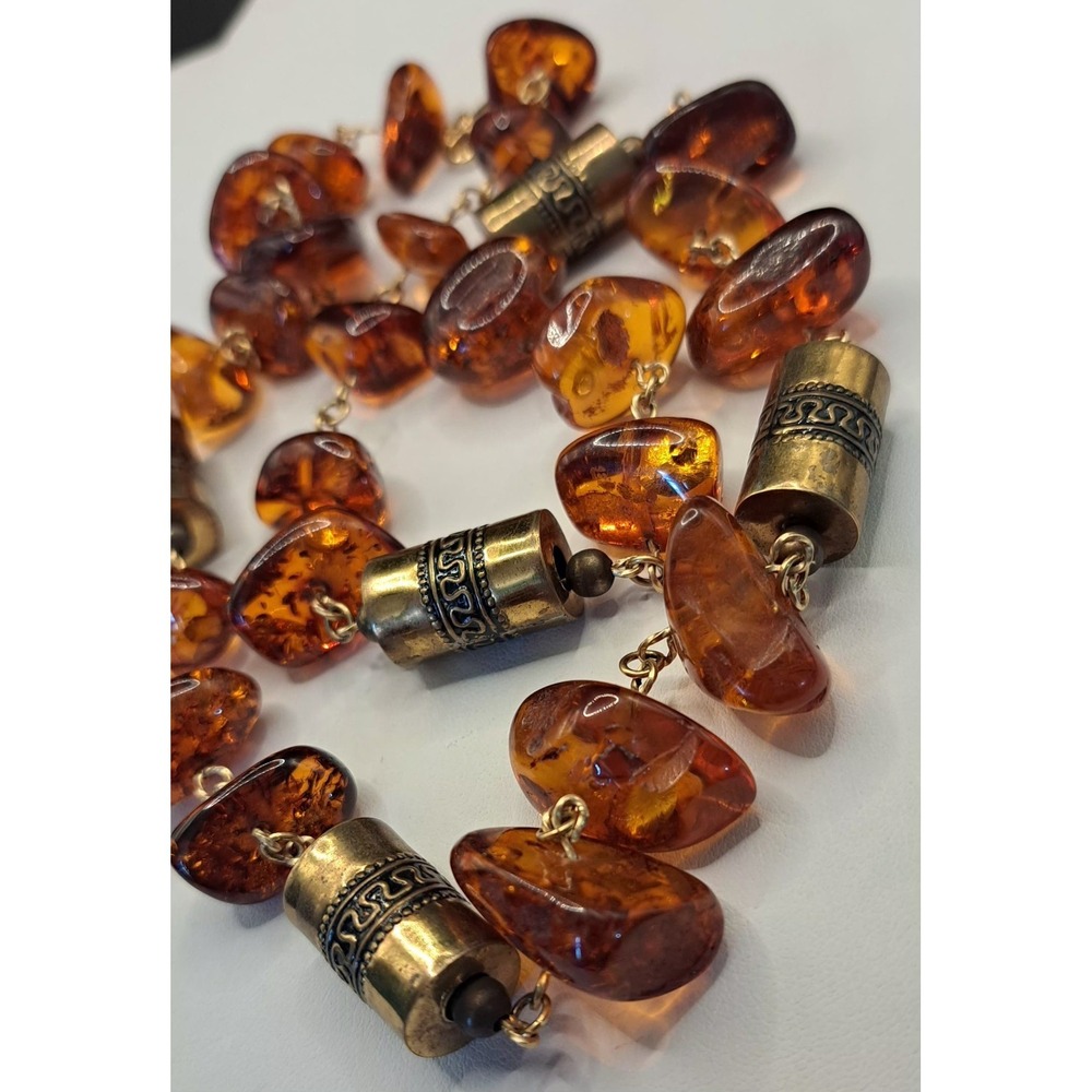Vintage Natural Baltic Honey Cognac Amber Necklace 62.5 Grams - Picture 9 of 12